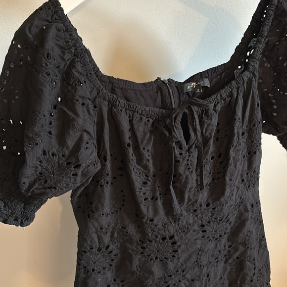 7 For All Mankind black eyelet mini dress. - Picture 2 of 9